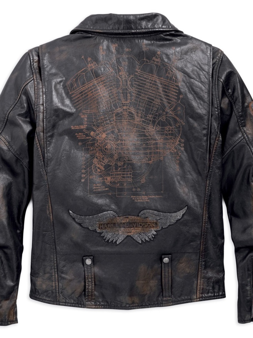 Harley-Davidson Men's Master Distressed Slim Fit Leather Biker Jacket